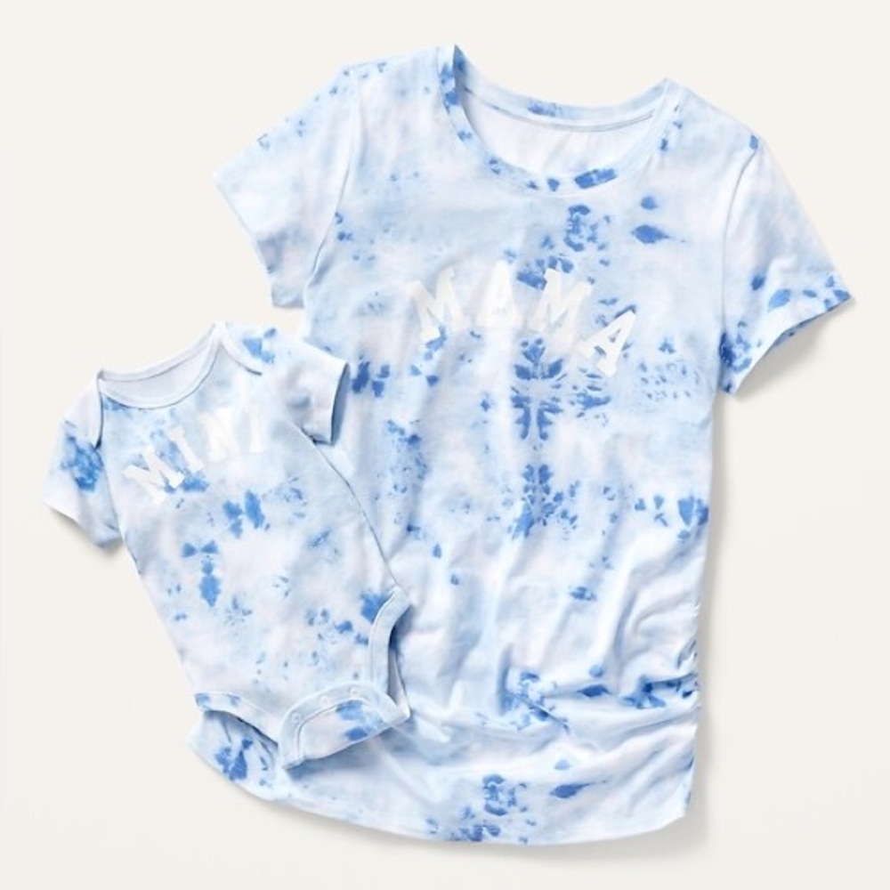 Old Navy Mama Blue Tie-Dye Maternity Shirt